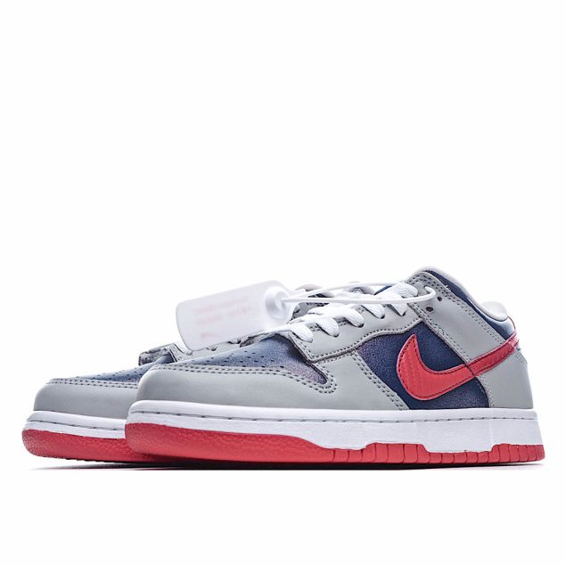  Nike SB Dunk Low Pro QSSamba Grey Red Blue