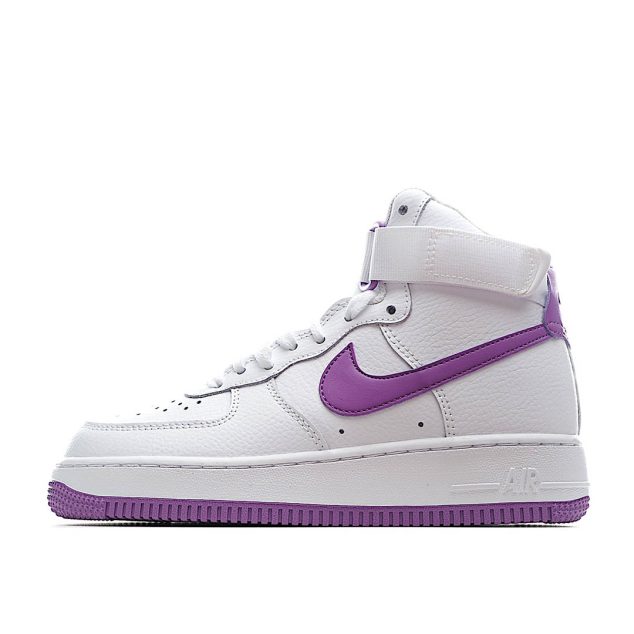  Nike Air Force 1 High ’07 White and Purple High Top