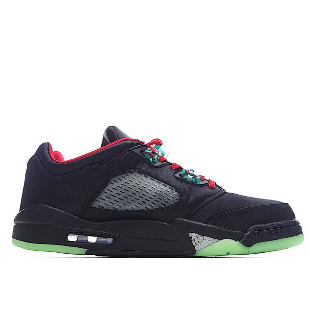  Clot Air Jordan Retro 5 Black Red Green Basketball Shoes