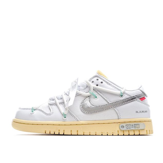  Nike 0ff-White x Nike Dunk Low “01 of 50” OW White Silver