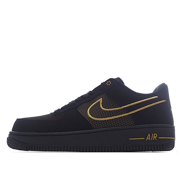  Nike Air Force 1 Black Gold