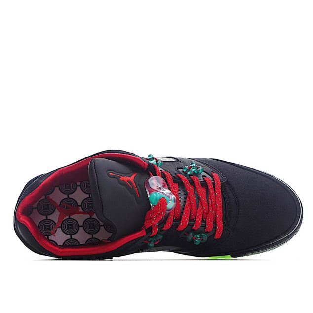  Clot Air Jordan Retro 5 Black Red Green Basketball Shoes