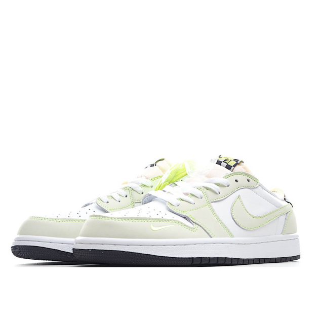  Air Jordan 1 Low Low Top Retro Culture Basketball Shoes White Green