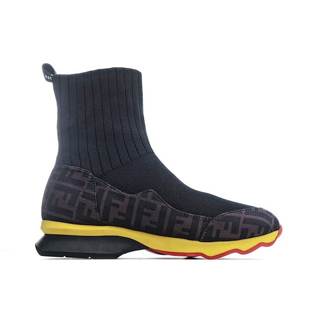  Fendi Knitted Stretch Martin Boots