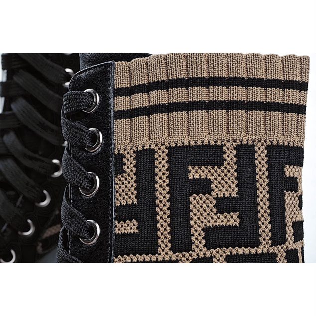  Fendi Knitted Stretch Martin Boots