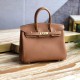  Herms Birkin Platinum Size: 25cm Golden Brown