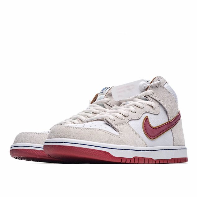  Nike SB Dunk High “Team Crimson” Off-White Red Hook