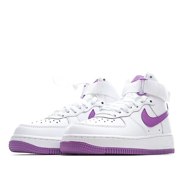  Nike Air Force 1 High ’07 White and Purple High Top