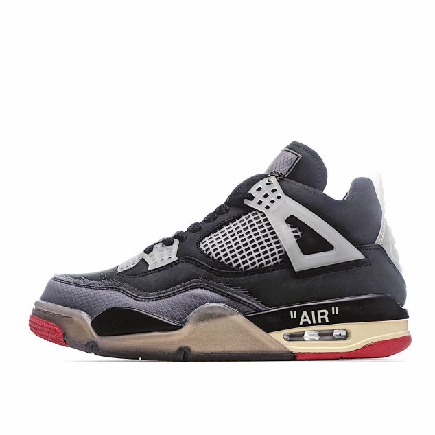  Air Jordan AJ4 RetroCream Cicada Wing Black Gray Red