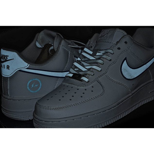  Fragment Design x Nike Air Force 1 Low White and Blue Low Top 3M Reflective