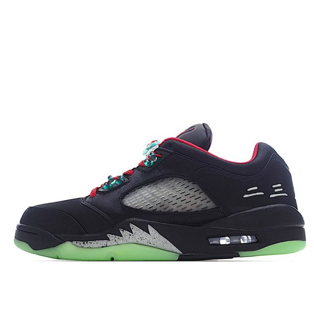  Clot Air Jordan Retro 5 Black Red Green Basketball Shoes