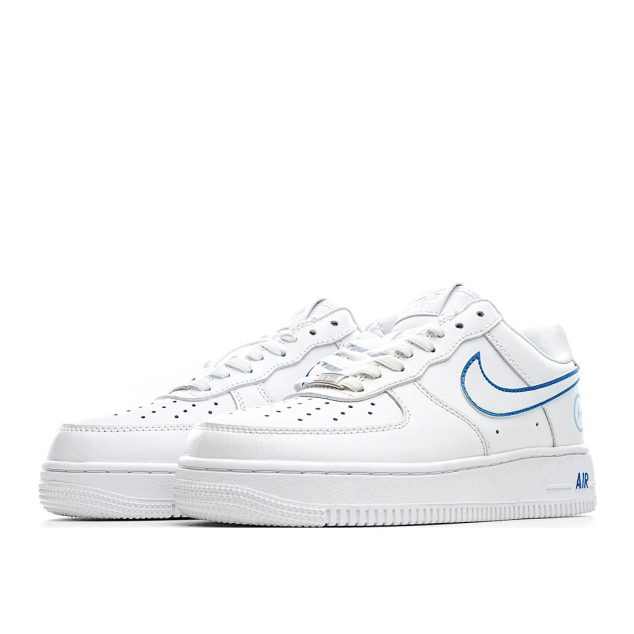  Fragment Design x Nike Air Force 1 Low White and Blue Low Top 3M Reflective