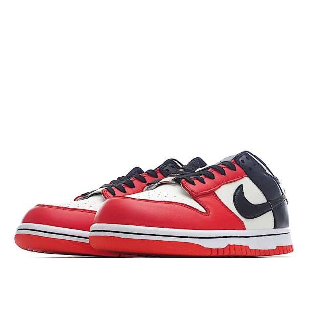  NBA x Nike Dunk Low EMB “Chicago” Black, White and Red