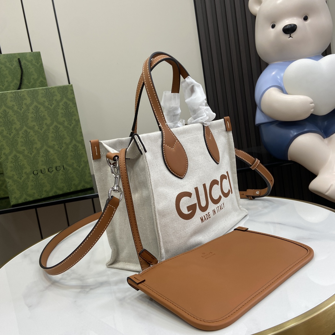 GG [New] decorated with Gucci print mini tote bag  8 (W) x 19.5 (H) x 12 cm (D)